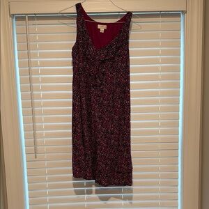 Floral Sleeveless Dress - Black and Pink